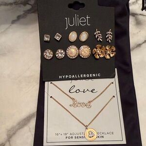 JULIET Love Necklaces ( 16” & 18” ) and JULIET 6 pair of Earrings